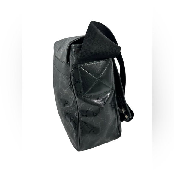 GUCCI 270794 black Imprime Mamas Diaper Bag messenger logo flap Authenticated - Picture 9 of 16